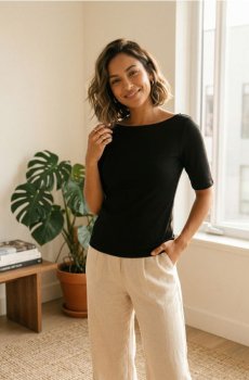 Бавовняна футболка basic - чорний