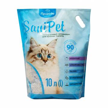 Силикагелевый наполнитель туалетов для кошек Природа Sani Pet, 10 л Силикагелевый наполнитель туалетов для кошек Природа Sani Pet, 10 л