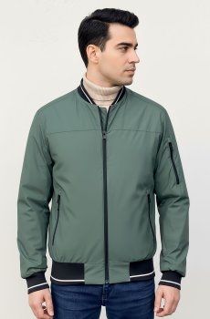 Мужской бомбер-ветровка в зеленом цвете SB-25287-green-myata