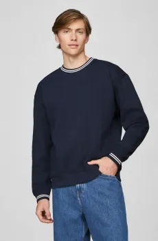 Мужской темно-синий свитшот TJM RLX JACQUARD STRIPE CREW Синий M Tommy Jeans DM0DM19225