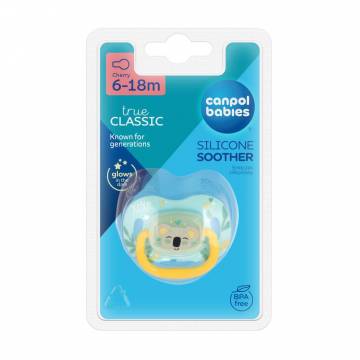 Пустышка круглая силиконовая Canpol Babies Exotic Animals Коала, от 6 месяцев до 1.5 года, 1 шт (34/934_koala)