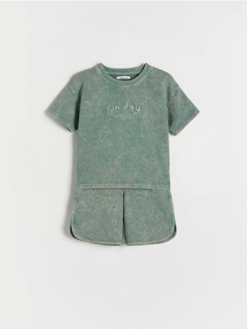 Reserved - BOYS` T-SHIRT & SHORTS - світло-зелений - 4214S-70X Reserved - BOYS` T-SHIRT & SHORTS - світло-зелений - 4214S-70X