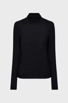 Женский черный гольф GATHERED WAIST LYOCELL LS TOP Черный XS Calvin Klein K20K205731