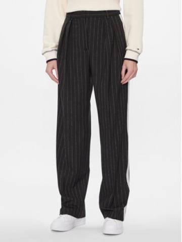 Tommy Hilfiger Штани з тканини Relaxed Straight Pinstripe Pant WW0WW40513 Чорний Straight Fit Tommy Hilfiger Штани з тканини Relaxed Straight Pinstripe Pant WW0WW40513 Чорний Straight Fit
