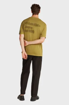 Мужская горчичная футболка WASHED PUFF PRINT Желтый L Calvin Klein Jeans J30J327078