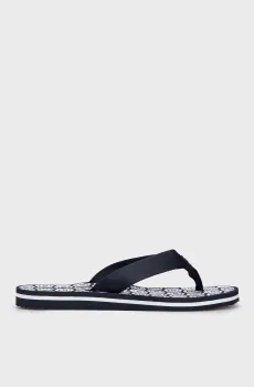 Женские темно-синие вьетнамки TH EMBLEM BEACH SANDAL Синий 37 Tommy Hilfiger FW0FW07900