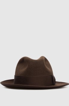Коричневая шляпа из шерсти кролика и кашемира