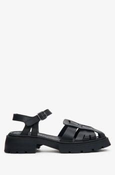 Сандалі шкіряні чорні Estro ER00113103