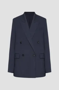 Женский темно-синий льняной жакет Синий 36 BOSS 50537956;404