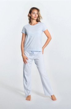 Двокомплектна бавовняна піжама - light blue