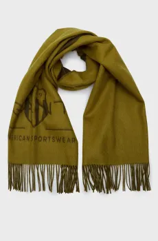 Мужской зеленый шерстяной шарф TONAL ARCHIVE WOVEN SCARF Зеленый ONESIZE Gant 9920207