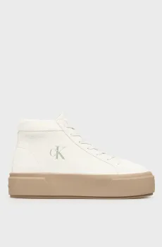 Женские белые замшевые хайтопы FLATFORM Белый 39 Calvin Klein YW0YW01931