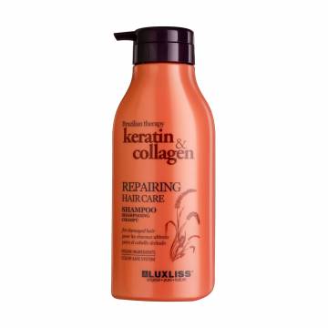Восстанавливающий шампунь для волос Luxliss Brazilian Therapy Repairing Hair Care Shampoo Keratin & Collagen, 500 мл Восстанавливающий шампунь для волос Luxliss Brazilian Therapy Repairing Hair Care Shampoo Keratin & Collagen, 500 мл
