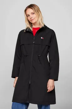 Женский черный плащ TJW CHICAGO WAISTED COAT EXT Черный L Tommy Jeans DW0DW18305