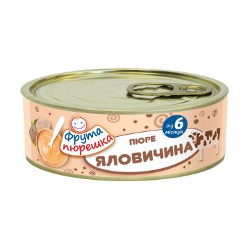 Детское мясное пюре Фрута пюрешка Говядина, от 6 месяцев, 120 г Детское мясное пюре Фрута пюрешка Говядина, от 6 месяцев, 120 г