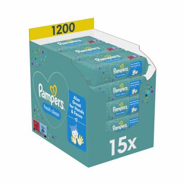 Детские влажные салфетки Pampers Fresh Clean, 1200 шт Детские влажные салфетки Pampers Fresh Clean, 1200 шт