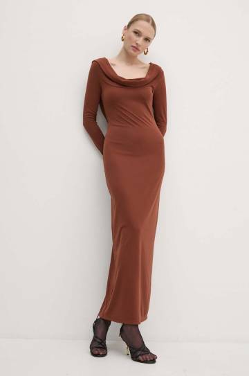 Платье Twinset цвет коричневый maxi облегающее 242TF2150 Платье Twinset цвет коричневый maxi облегающее 242TF2150