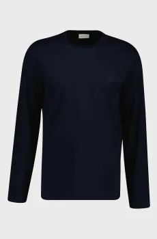Мужской темно-синий лонгслив REG TONAL SHIELD LS T-SHIRT Синий M Gant 2003369