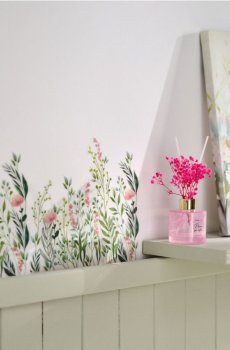 Набір настінних наліпок з рослинним мотивом 3 pack - різнобарвний