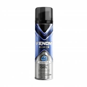 Мужской гель для бритья Venom Sensitive Shaving Gel с витамином E и ниацинамидом, 200 мл Мужской гель для бритья Venom Sensitive Shaving Gel с витамином E и ниацинамидом, 200 мл