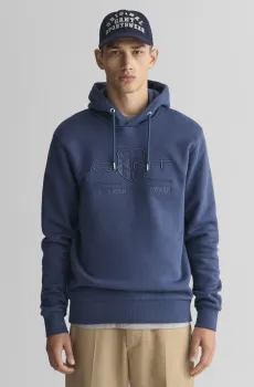 Мужское синее худи REG TONAL SHIELD Синий XL Gant 2037020