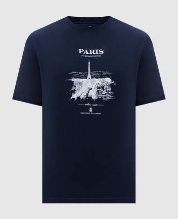 Синяя футболка Paris с принтом Синяя футболка Paris с принтом