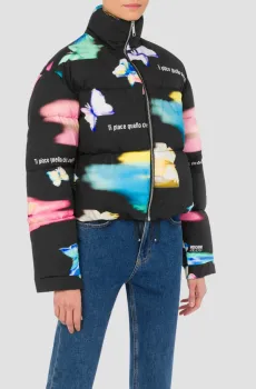 Женская черная куртка с узором Черный 40 Moschino A0613.8239;1555