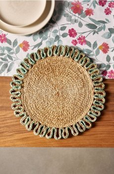 Плетена підставка на стіл - блідо-зелений