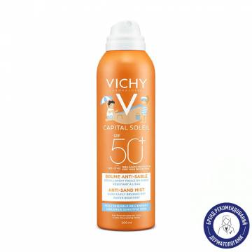 Детский солнцезащитный водостойкий спрей Vichy Ideal Soleil Anti-Sand Mist SPF 50+, Анти-песок, для чувствительной кожи, 200 мл