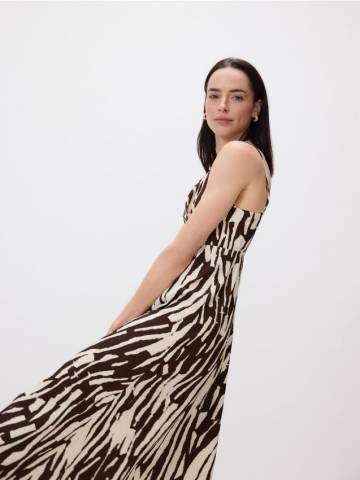 Reserved - Сукня з візерунком - коричневий - 454GO-88X Reserved - Сукня з візерунком - коричневий - 454GO-88X