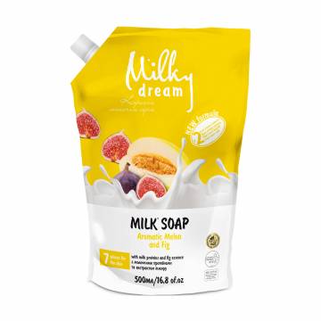 Жидкое крем-мыло Milky Dream Ароматная дыня и инжир, с молочным протеином и экстрактом инжира, 500 мл (дойпак) Жидкое крем-мыло Milky Dream Ароматная дыня и инжир, с молочным протеином и экстрактом инжира, 500 мл (дойпак)