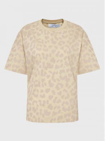 HYPE Футболка YVLR-165 Бежевий Relaxed Fit HYPE Футболка YVLR-165 Бежевий Relaxed Fit
