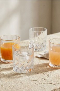 Набір склянок з рельєфним візерунком 4 pack - clear