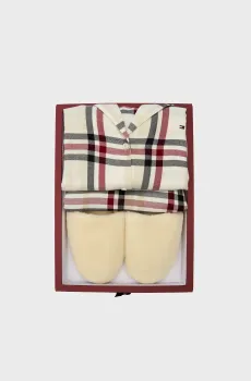 Женский набор (рубашка, брюки, тапочки) GIFT FULL FLANNEL PJ SET&SLIPPER Разноцветный XS Tommy Hilfiger UW0UW05550
