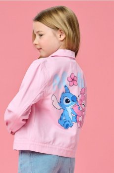 Джинсовая куртка-тракер Lilo & Stitch - рожевий