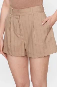 Женские бежевые шорты в полоску Бежевый 4 DKNY P3BWCR08