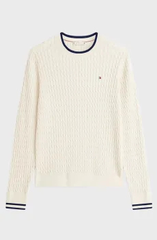 Женский белый джемпер CABLE FINE Белый L Tommy Hilfiger WW0WW44993