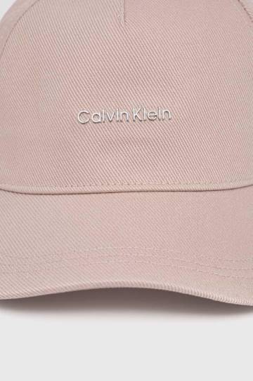 Хлопковая кепка Calvin Klein цвет розовый с аппликацией K60K612764 Хлопковая кепка Calvin Klein цвет розовый с аппликацией K60K612764