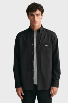 Мужская черная рубашка REG POPLIN Черный XL Gant 3000100
