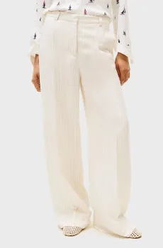 Женские бежевые брюки в полоску Бежевый M Tommy Hilfiger WW0WW45464