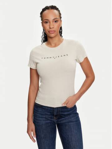 Tommy Jeans Футболка Linear DW0DW18398 Бежевий Slim Fit Tommy Jeans Футболка Linear DW0DW18398 Бежевий Slim Fit