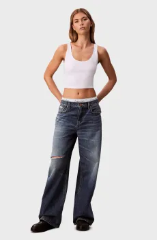 Женские темно-синие джинсы BAGGY CENTRAL Синий 26-RG Calvin Klein Jeans LV047E727G