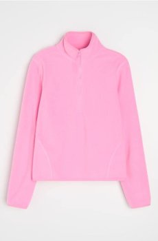 Флісова кофта half-zip зі стійкою - рожевий