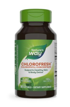 Концентрированный хлорофилл Natures Way Chlorofresh, 90 гелевых капсул