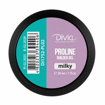 Гель для наращивания ногтей Divia ProLine Builder Gel PL02 Milky, 30 г Гель для наращивания ногтей Divia ProLine Builder Gel PL02 Milky, 30 г