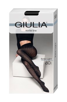 Фантазийные колготки женские Giulia Rete Light, 80 DEN, Nero, размер 2