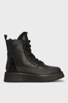 Женские черные кожаные ботинки Черный 36 PRPY PRFDS7280W