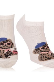 Носки женские AmiGA укороченные, пудель в берете, размер 23-25