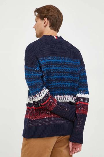 Кардиган с примесью шерсти Tommy Hilfiger цвет синий Кардиган с примесью шерсти Tommy Hilfiger цвет синий