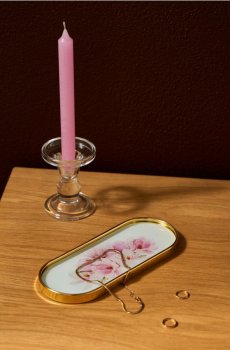 Декоративна таця з мотивом магнолії - різнобарвний